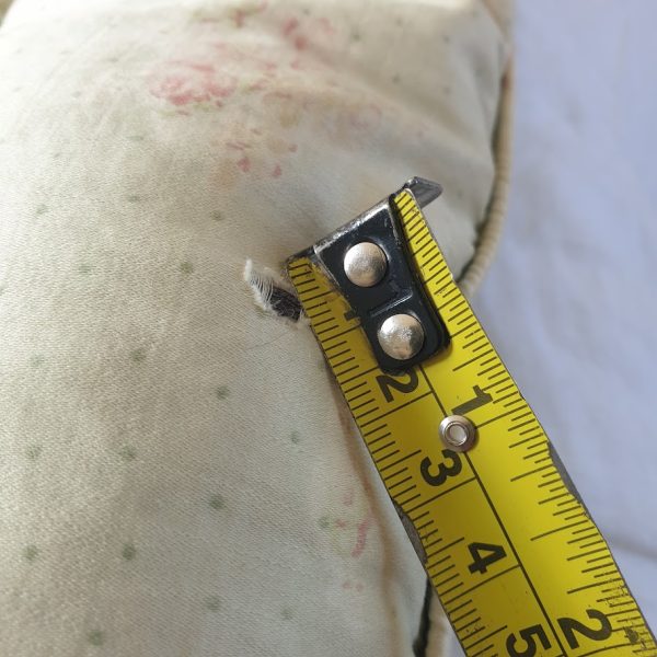 Faded floral green vintage single feather eiderdown by rose and foxgloves hole