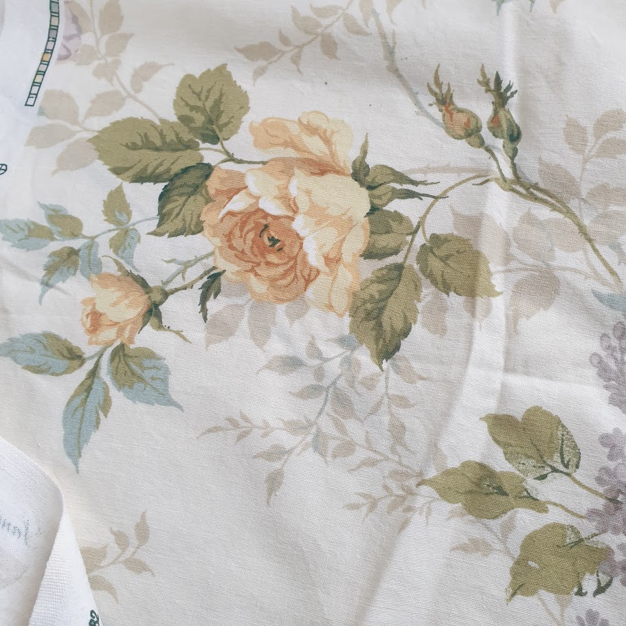 Vintage Lemon Roses Cotton Fabric Made In England 3.5 meters - Image 3