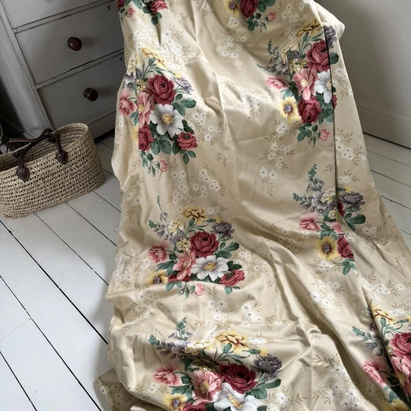 Long vintage Sandersons Floral Curtains 112cm W X 212cm L (Pair 2)